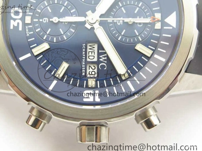 MIROTIME 0111 Aquatimer Chrono IW376803 V6F 1:1 Best Edition Blue Dial on Ruber Strap A Neat 7083